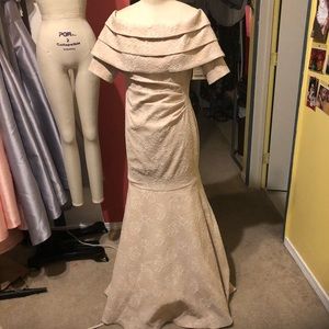 Brand New Eliza J off the shoulder gown